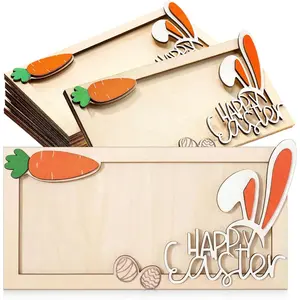6 count Easter Bunny  Holder for   Cute Wooden Bunny Card Holders Bulk  Box Spring Easter Basket Fillers Decor