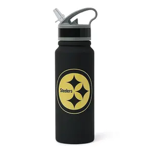 Pittsburgh Steelers Logo 25-Ounce Stainless Steel Flip-Top NFL Water Bottle