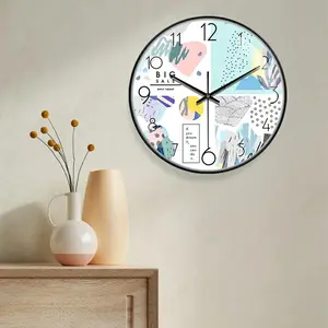 Nordic minimalist wall clock, creative modern abstract style, suitable for living room and bedroom, wall clock, silent without ticking sound, decorative item