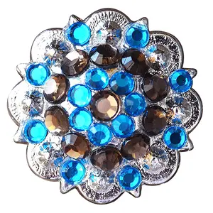 HILASON Western Berry Conchos Glass Rhinestones Bling 1.5" Tack Cowgirl | Concho Belt Slotted