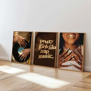 Black Woman Wall Print; Hypebeast Girl Room Poster, Product without frame