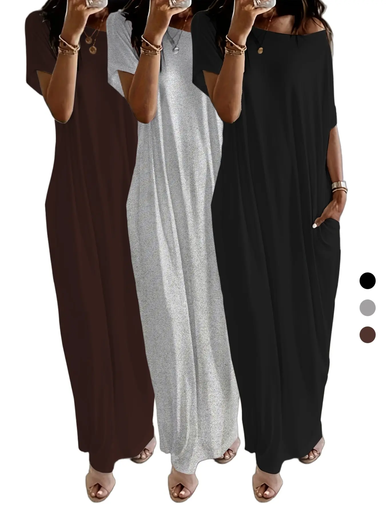 Black * 1 + coffee brown * 1 + gray * 1