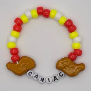 Chicken Tenders Beaded Bracelet | Kandi, Foodie, Rave, Chicken Nugget