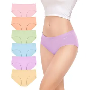 Womens Underwear Low Rise Cotton Hipster Panties Soft Stretch Briefs Breathable Ladies Underpants 6 Pack