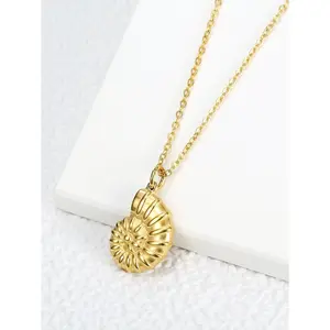 Women's Ammonite Fossil Necklace, Vintage & Edgy Versatile Necklace for Daily Wear