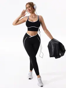 New Women's Sport Yoga Set, Lifts Chest, Shapes Body, Tucks Belly, Boosts Butt, Seamless Design, Ideal for Outdoor Exercises, Running, Yoga, Seamless Gym Set, Fitted Sportswear Set