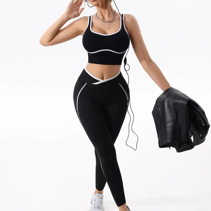 New Women's Sport Yoga Set, Lifts Chest, Shapes Body, Tucks Belly, Boosts Butt, Seamless Design, Ideal for Outdoor Exercises, Running, Yoga, Seamless Gym Set, Fitted Sportswear Set, Seamless Workout Set