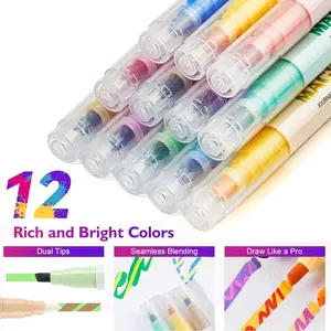 12 Pack Magic Color Changing Highlighters Dual Tip Marker Set Color Shift Pens for Note Taking Journaling School Supplies Aesthetic Study Tools for Students Kids Fast Dry Fluorescent Art Markers Back to School Must Have Gift