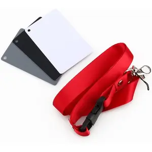 3pcs 18% Exposure White Balance Grey Card Custom Calibration Camera Checker Universal for DSLR Camera, Video and Film with Lanyard