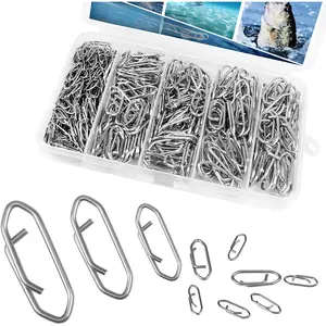 280 count Fishing Power Clips, Fishing Speed Clips for Fishing Lure Quick Change, High Strength Stainless Steel Clips Snap Freshwater Saltwater Crankbait Popper Lure Connector Tackle (S:120, M:100, L:60)