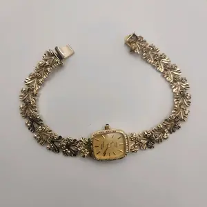 Gold Ladys Watch 14k Yellow Gold by Michael Anthony 7" 15g with Decorative Bracelet and Center Case