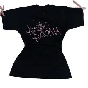 Peso P Full Rhinestone Shirt Glitter Vinyl and Bow
