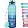 HydroPal 32oz Plastic Motivational Sports Water Bottle - BPA-Free, Drop-Resistant, Food-Safe Polypropylene (PP), Time Markers, Leak-Proof, Fruit-Infuse Cap, Carrying Strap - Athletic Training, Active Lifestyle Portable Hydration Solution