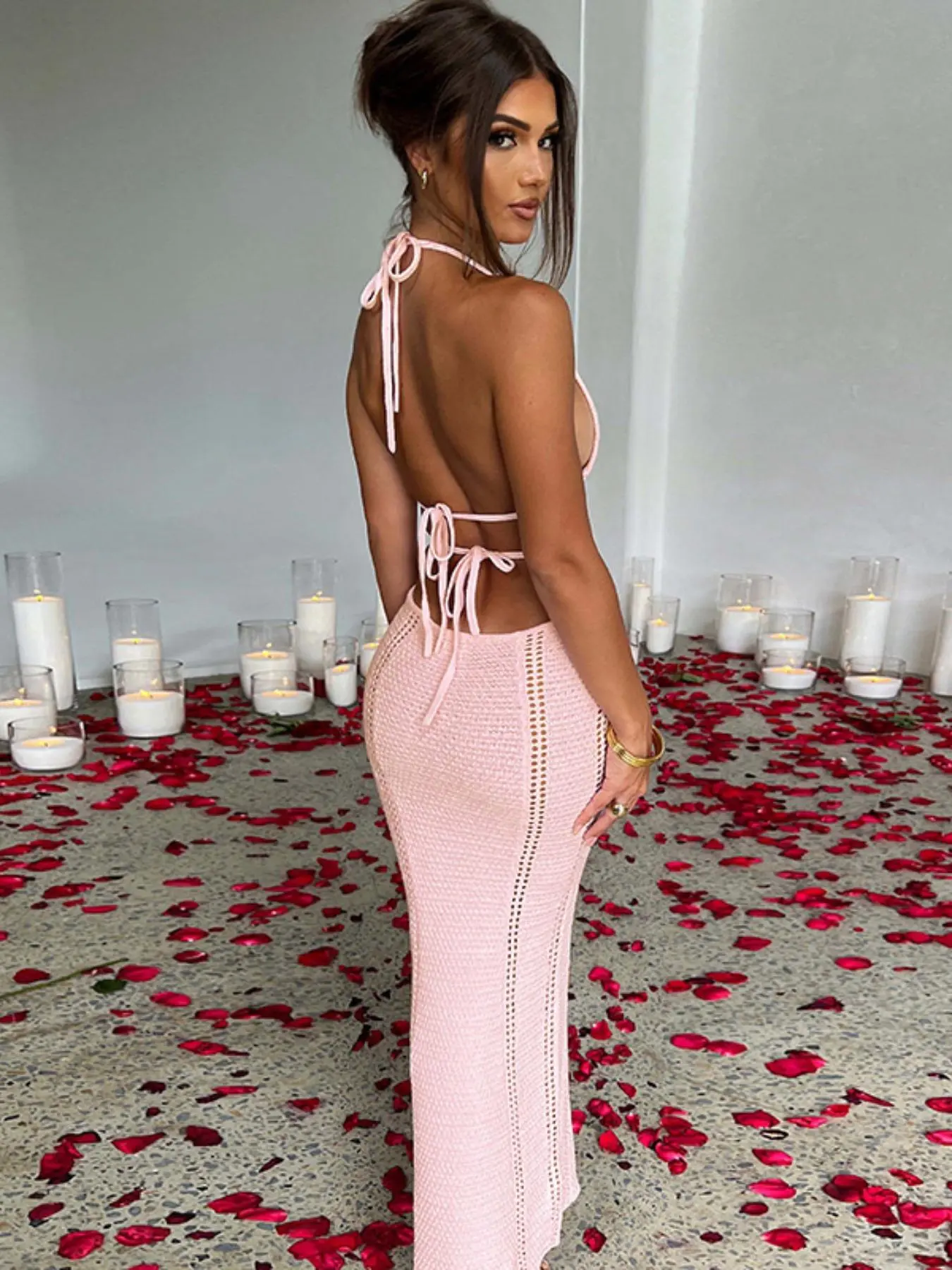 Women's Plain Cut Out Hollow Out Tie Back Cami Dress, Sexy Backless Halter Neck Dress for Party Club Dating Wear, Ladies Home Coming Summer Clothes, Halter Strap Dress - TikTok Shop Women's Plain Cut Out Hollow Out Tie Back Cami Dress, Sexy Backless Halter Neck Dress for Party Club Dating Wear, Ladies Home Coming Summer Clothes, Halter Strap Dress - TikTok Shop