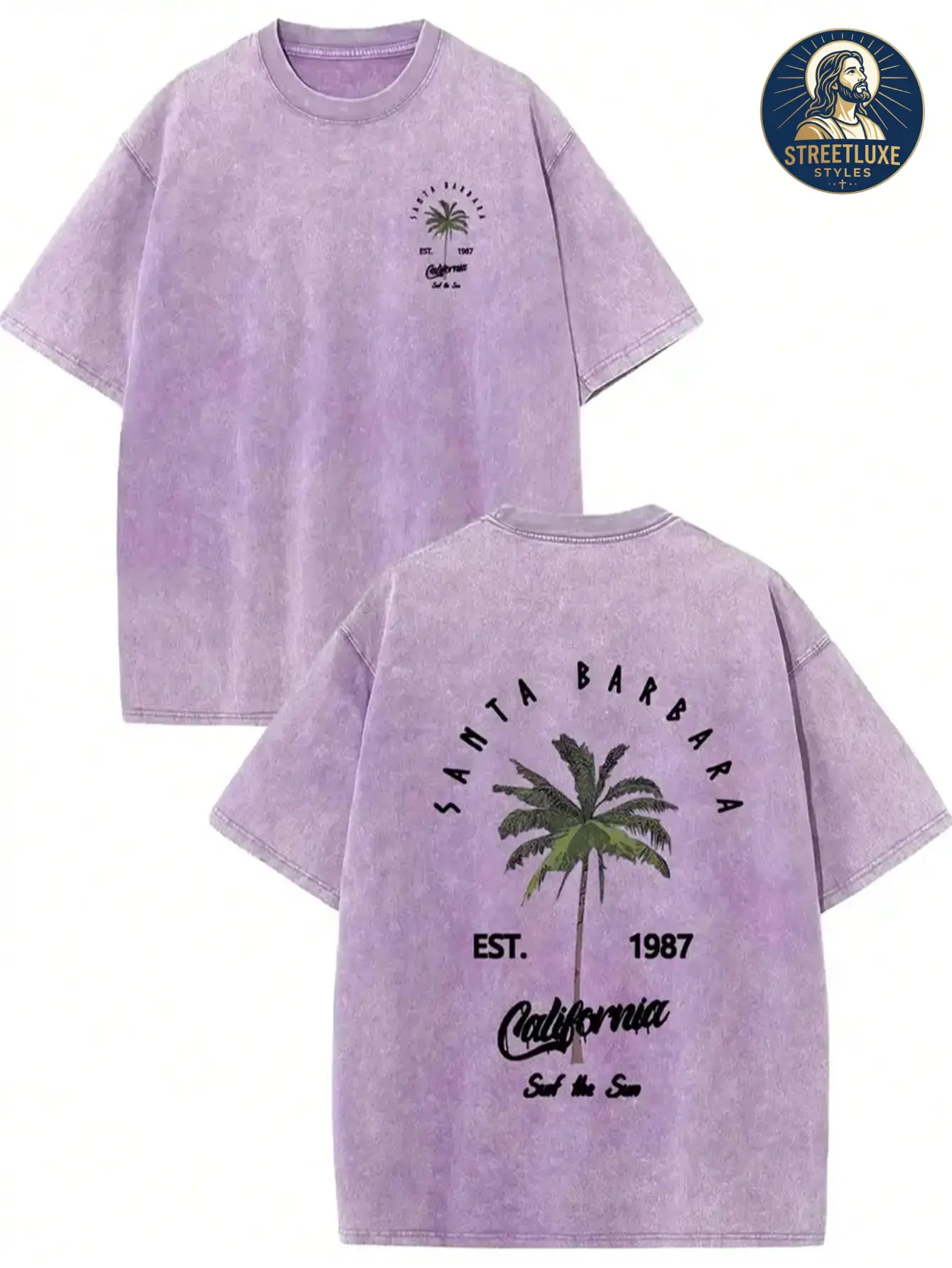 valentine shirts Men's Retro California Style Cotton T-Shirt-"Est.1989" Coconut Tree Design, Short Sleeves, Round Neck, Casual Summer Clothes, Machine Washable, Summer Casual Clothes |TiedyeT T-Shirt Back Design, Retro T-Shirt. sohochic