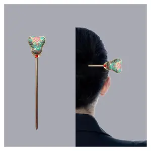 new Chinese style, national aesthetics, Song Dynasty brocade fabric, Batak fan-shaped gourd, double-sided, minimalist, versatile, everyday, exquisite hairpin.