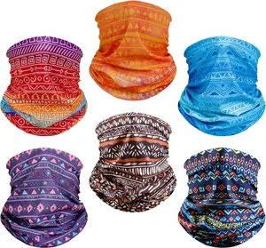 6 Pack Neck Gaiter Face Cover for Men & Women – Breathable Stretch Balaclava Mask, UV Sun Protection Bandana Scarf for Cycling, Motorcycle, Running, Skiing & Outdoor Sports