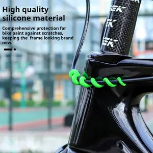 6Pcs pack Bike Frame Paint Protection Sleeves wire protector Mountain Road Folding Bike Frame Paint Silicone Protective Cover Variable Speed Brake Line Tube protector cover