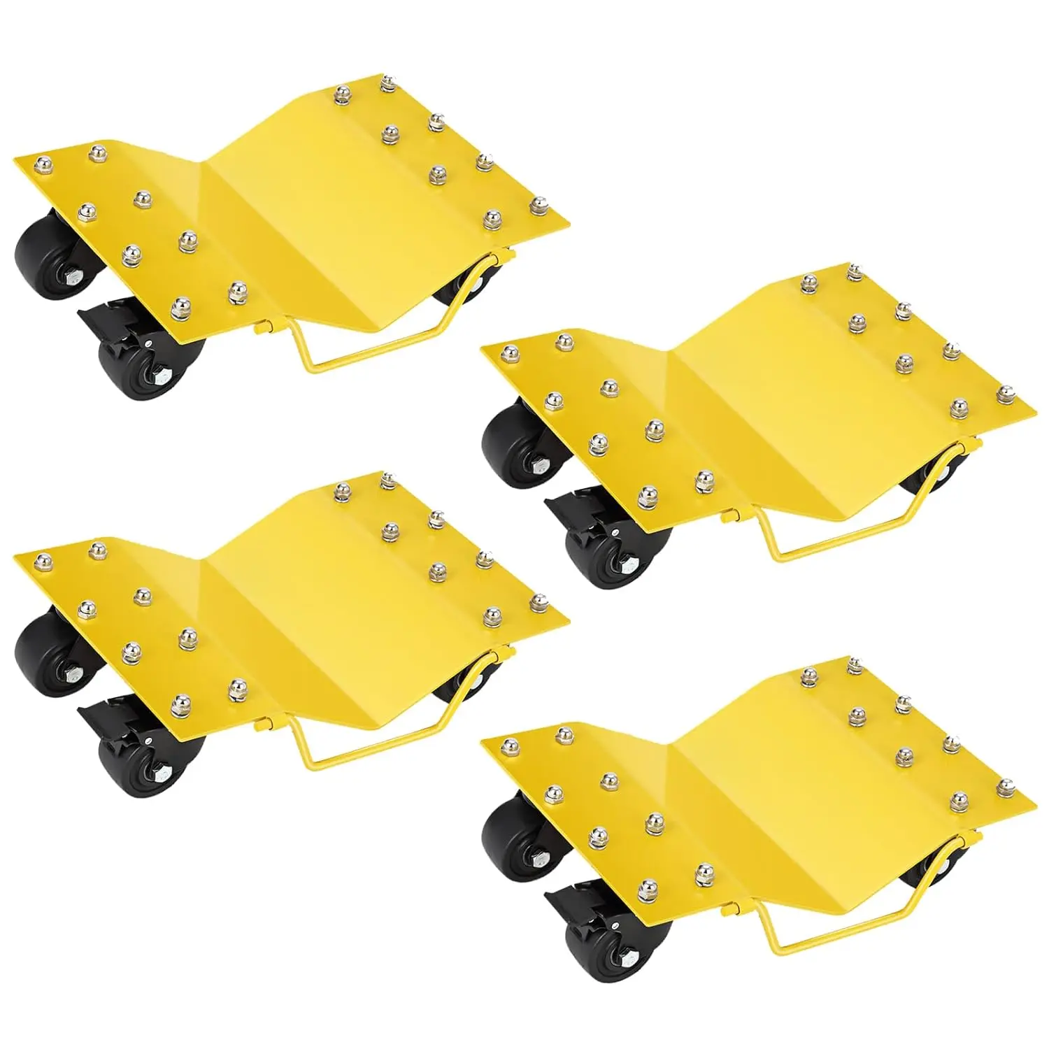 Car Dolly Set of 4/2, 8000 LBS Heavy Duty Car Wheel Dolly with Security Lock, Anti-Skid Grooved Steel Plate & 3in Bearing Casters, 12 Inch Tire Width Compatible for Car SUV Pickup ATV Auto Repair Garage
