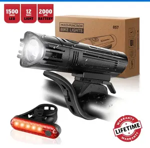 PortableOut Bike Light Set Headlight and Tail Light Rechargeable Ultra Bright LED Night Bicycle Cycling Accessories Usb Charge