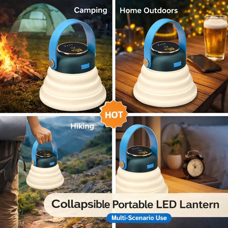 Foldable multi-color changing night lightwith 7 lighting colors,  Type-C rechargeable design.It creates immersive ambient lighting, andthis portable night light is suitable forbedrooms, outdoor camping and use as abedside lamp.