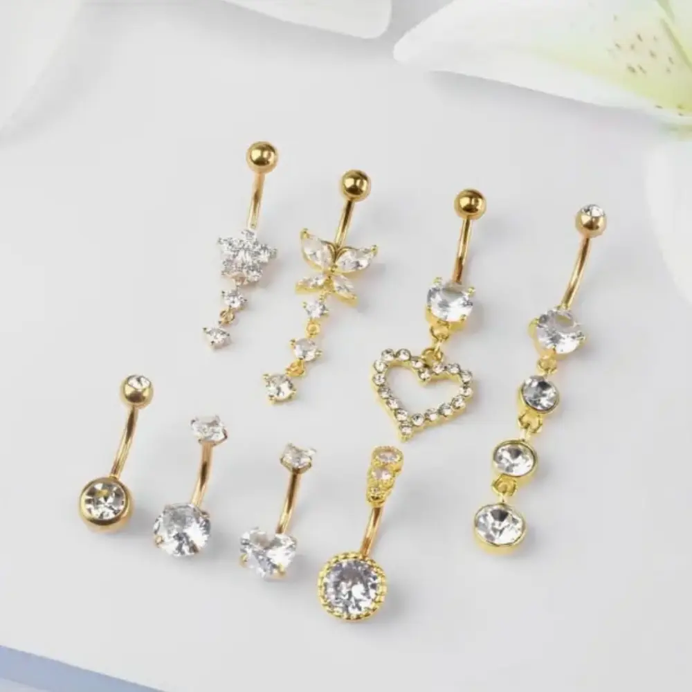 8pcs Belly Button Ring Dangle Belly Piercing Belly Rings, Belly Piercing georgina tungsten captive bead tongue