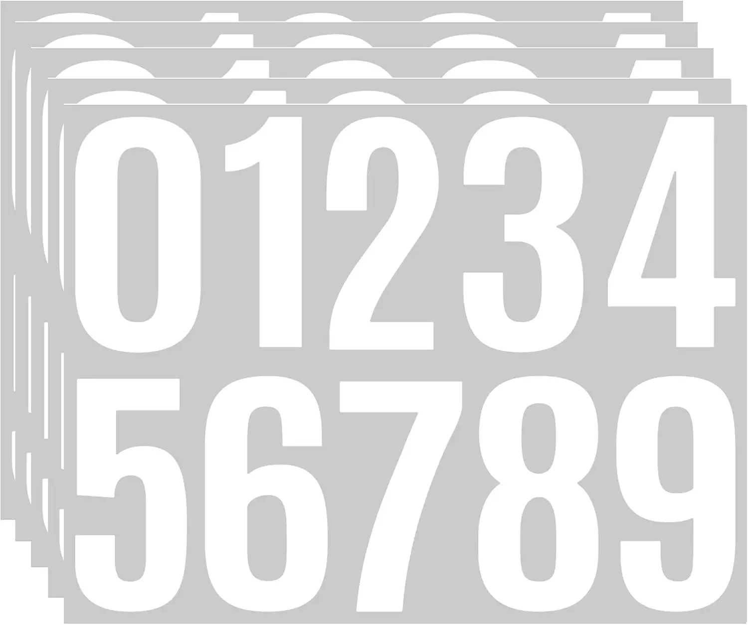 4 Inch Large Size Number Stickers, 5 Sheets Self Adhesive House Numbers for Mailbox, Trash Cans -  Vinyl Numbers Sticker, for Easy Backing Peeling, Pre-Cut for Effortless AlignWhite
