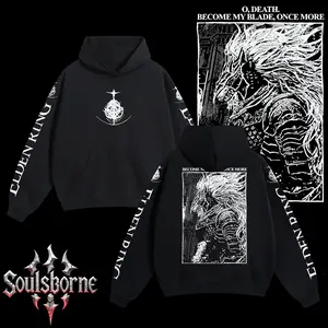 [Soulsborne Style] Vintage "O, Death" Maliketh - Elden Ring Unisex Hoodie, Soulsborne Gaming Apparel, Game Shirt, Video Game Clothes, Boy Merch, Gift For Him, Gift For Her, Soulslike Streetwear