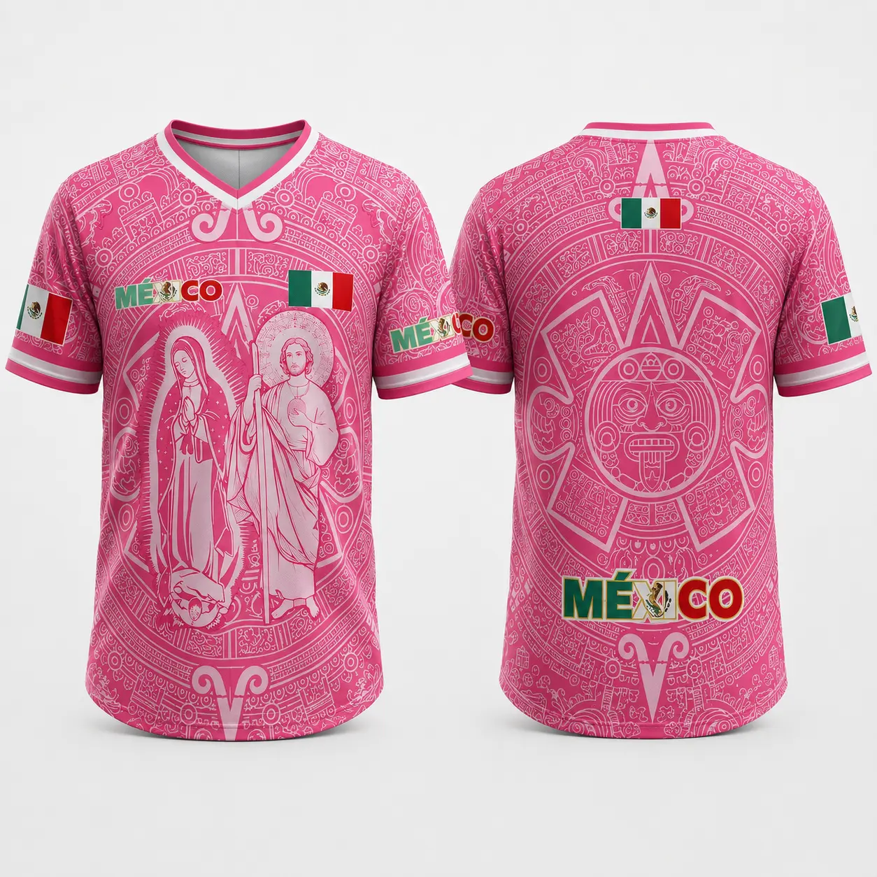 Men's Light Pink Virgencita & San Juditas Mexico 2026 Soccer Jersey, Mens Clothing, 2026 Soccer Fan Shirt, Casual Mexican Culture Sports Jersey, Mexico 2026 Jersey Men's Light Pink Virgencita & San Juditas Mexico 2026 Soccer Jersey, Mens Clothing, 2026 Soccer Fan Shirt, Casual Mexican Culture Sports Jersey, Mexico 2026 Jersey