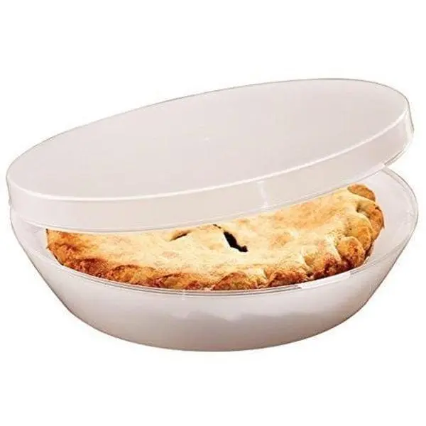Plastic Pie Carrier with Lid   BPA Free Lightweight Airtight Washable