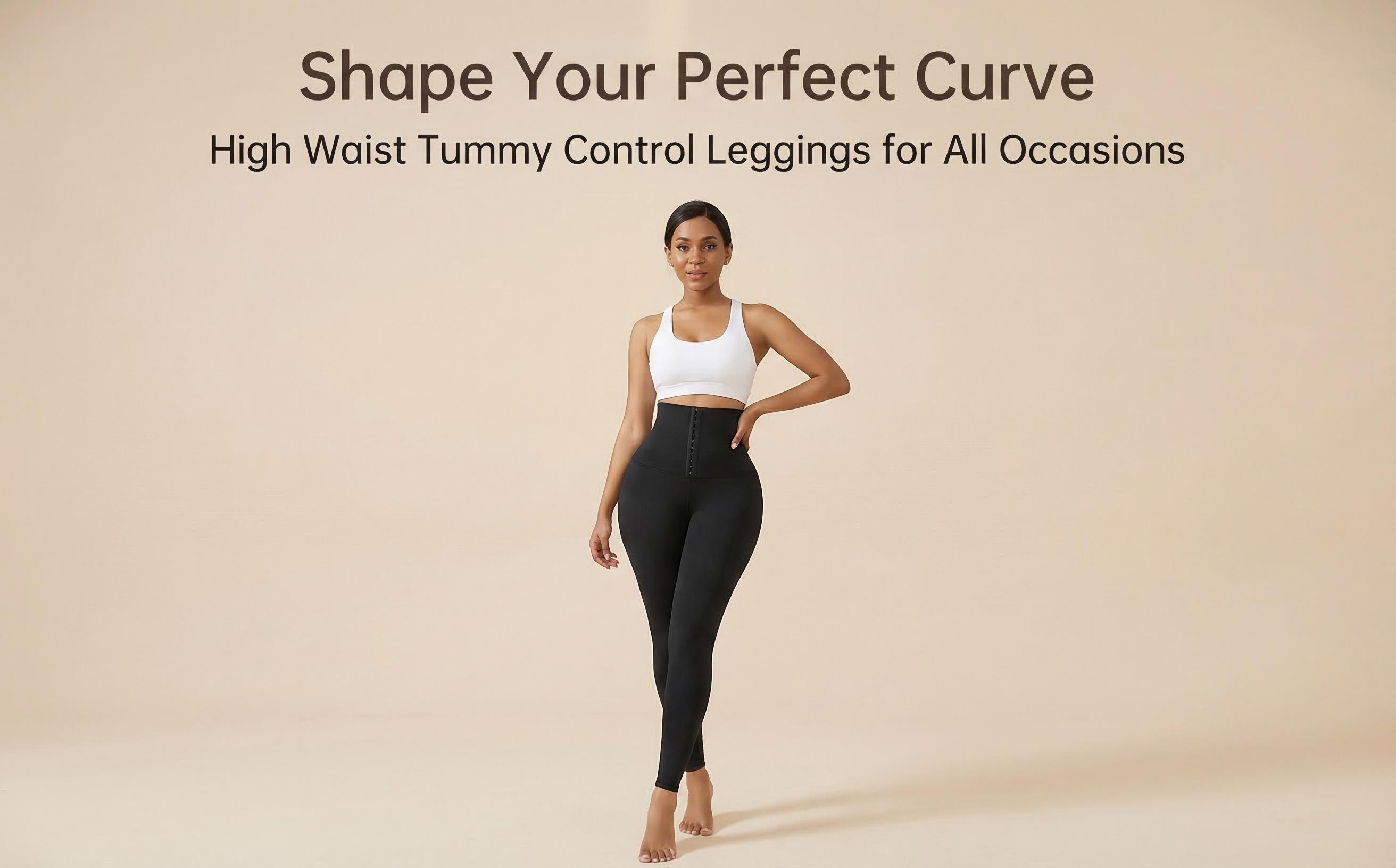 Women's fitness pants with a corset, buttons to flatten the stomach, and a peach-shaped hip lift, high-waisted shaping leggings for yoga, suitable for wearing as pants