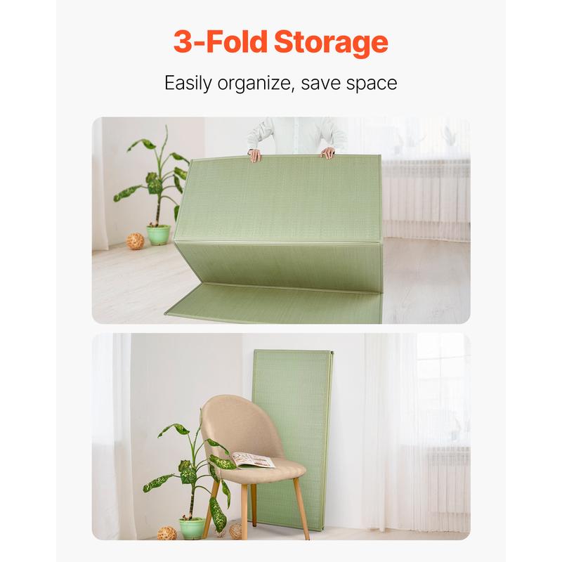 VEVOR Japanese Tatami Mat,  , King Size Foldable Japanese Tatami Mattress( Natural Rush Grass), Japanese Floor Mattress with Non-Slip Backing & Fresh Scent, Futon Mattress for Sleeping Meditation Yoga