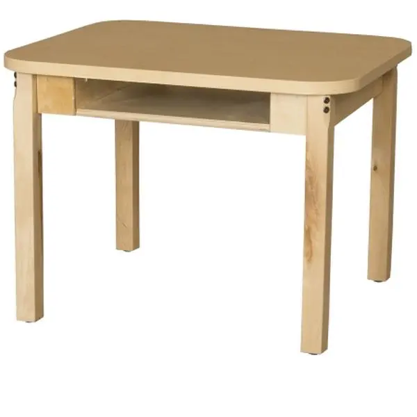 Wood Designs Synergy Deep Rectangular Classroom Desk - HPL2430DSKC14, 24 x 30 in. High Pressure Maple Laminates, Hardwood Legs, Engineered Wood, Assembly Required, for Students’ Study Setup, Keeps Valuable Tools Close By, Deep Compartment, Single Seat