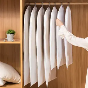 5 Pack Clothing Dust Bags, Transparent Waterproof Garment Bag, Washable Hanging Clothes Cover, Home Use Apparel Protector