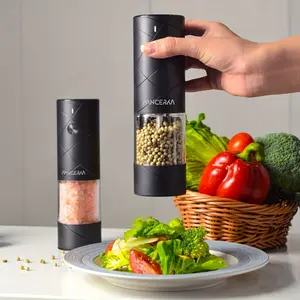 Electric Salt and Pepper Grinder Set, USB Rechargeable, Warm LED Light, Adjustable Coarseness, Large Capacity, Kitchen Spice Grinder