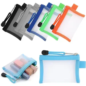 6 Pack Mini Mesh Pouch with Zipper, 3 x 4.5 Inch Small Mesh Bags Portable Nylon Zipper Pouch, Travel Organizer for  Toiletries Lipstick  Card Key Holder, 6 Colors