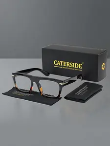 CATERSIDE One Pair With Packaging Casual Punk Style Retro Eyewear Frame TR90 Large Structure Metal Decoration Unisex Fashion Accessory For Music Festival Driving and Multiple Scene Matching