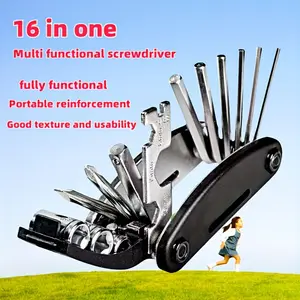 Portable Small 16-In-1 Screwdriver Hex Wrench Set, Foldable Pocket Tool, Multifunctional Tool, Multi-Purpose Universal Screwdriver Kit, Ideal for Motorcycle Bicycle Repair