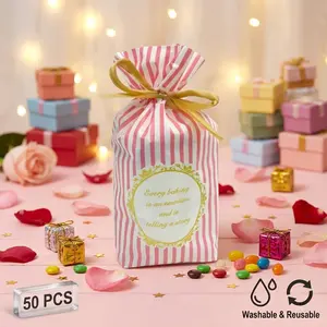 No tape? No scissors? Pull a bow in 3 secs. Expandable Drawstring Gift Bags for parties & Valentine’s.