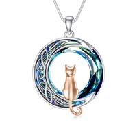 1 Cat(Rose Gold)-Blue Crystal-01-C