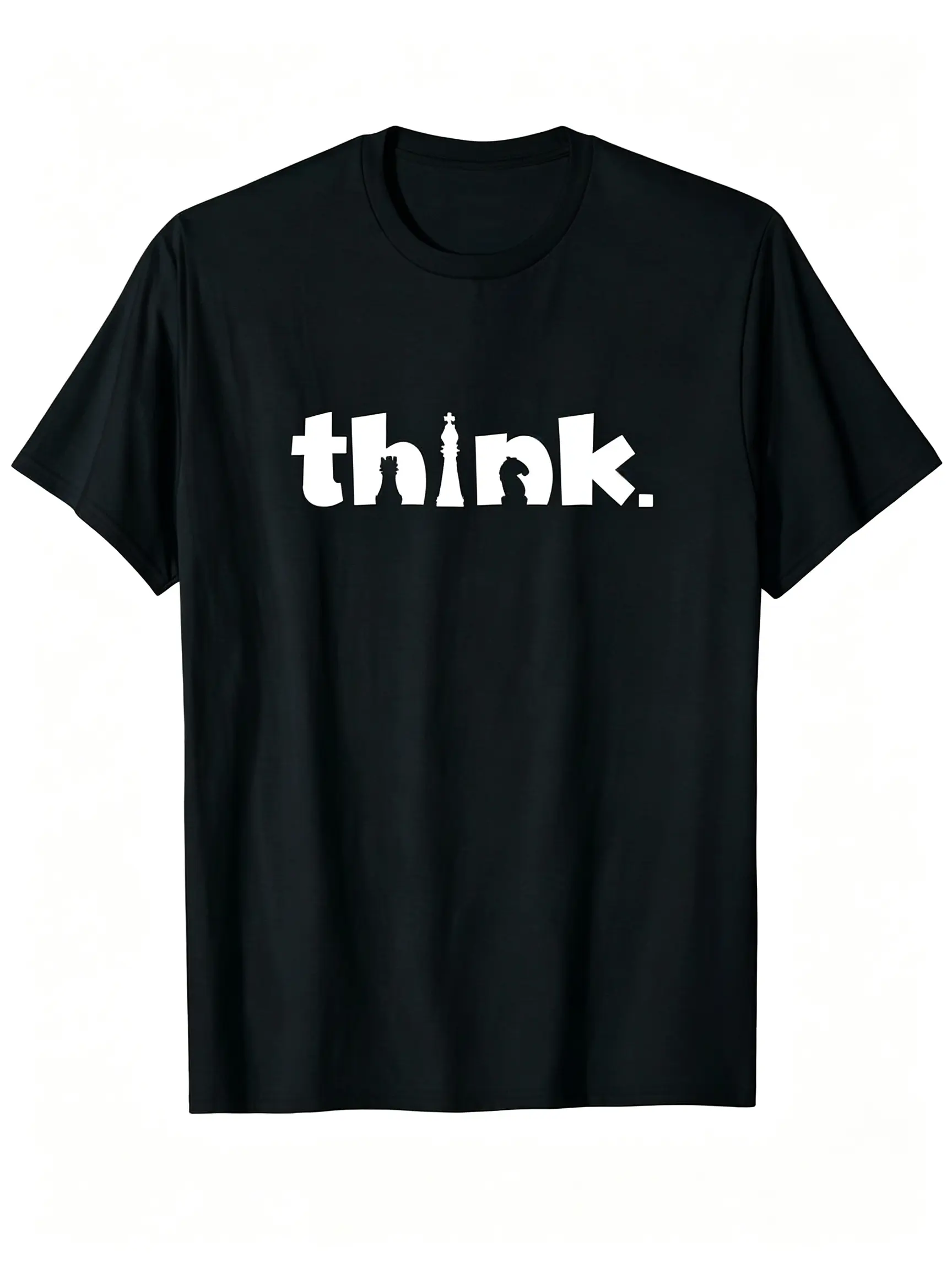 Chess Player Think T-Shirt Funny Gift for Chess Lovers Chess Club Tee Cool Game Strategy Design Casual Wear Unisex Top Cotton Soft Comfortable Premium Quality