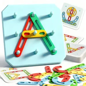 Amazing puzzle travel size nail board puzzle toy, amazing interactive parent-child learning game, perfect gift.