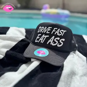DRIVE FAST EAT ASS Trucker Hat - Classic Design for Motorcycle Enthusiasts