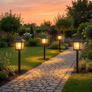 Solar Powered Path Lights Outdoor – 4 Pack, Auto Dusk-to-Dawn, IP65 Waterproof, Bright Garden Lighting for Yard, Patio, Walkway & Driveway,#summervibes