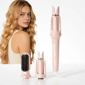3-in-1 Curling Wand TikTok Viral Hair Styler with Straightening Brush & 2 Interchangeable Barrels for Versatile Styling