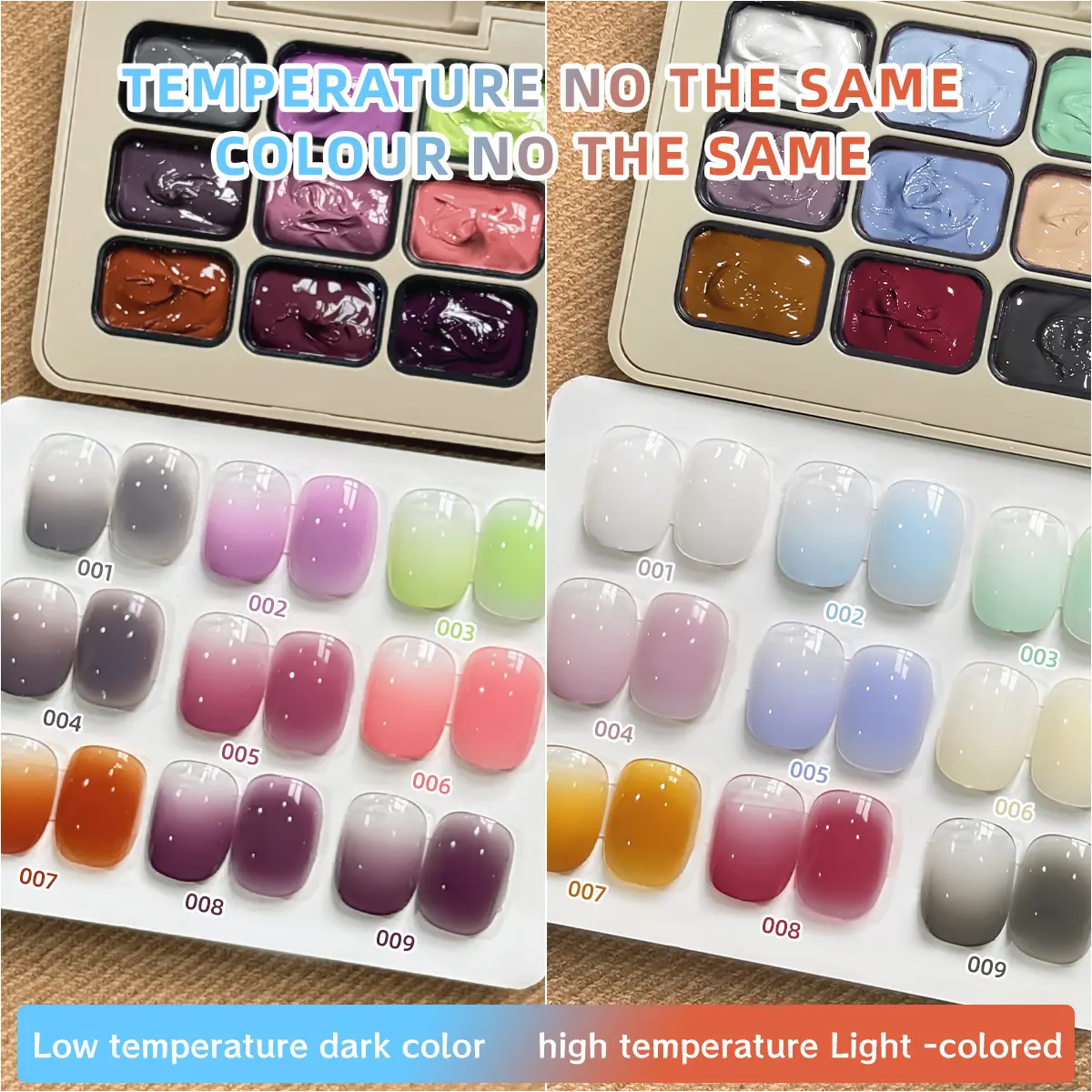 New Nail Art Products Jiugongge Autumn and Winter Thermostat Pap Gel can be used for gradient blush blending Gel with temperature change Firm and long-lasting for salon nail DIY women's holiday gifts Polish Manicure Cutics Cosmetic