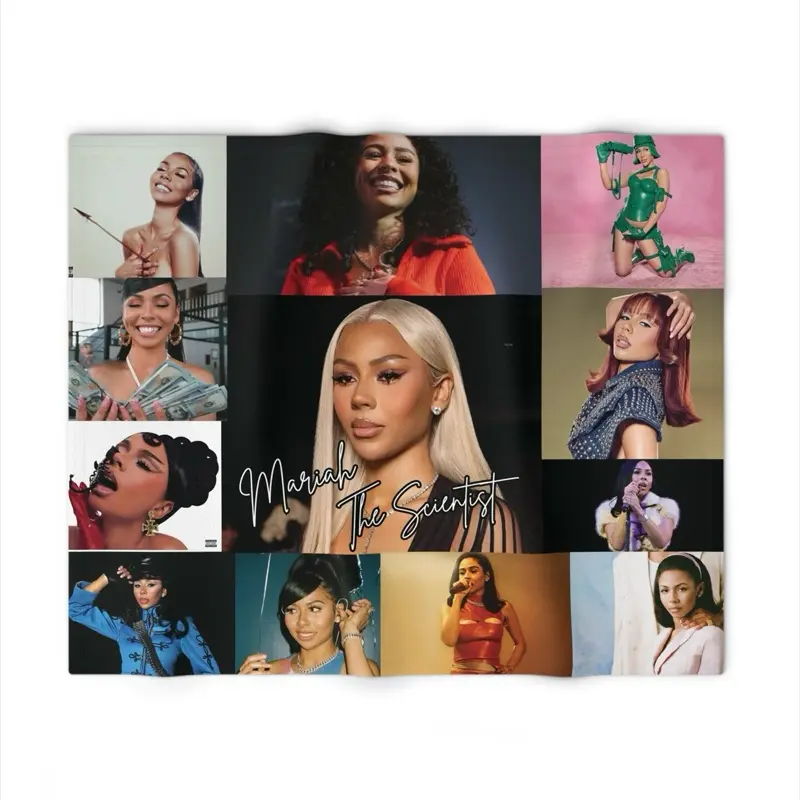 Mariah the Scientist Blanket Aesthetic Music Throw Soft Cozy Fleece Blanket Celebrity Bedroom Decor Trendy Gift for Her Ultra-soft Velveteen Polyester Blend with Medium-Heavy Weight