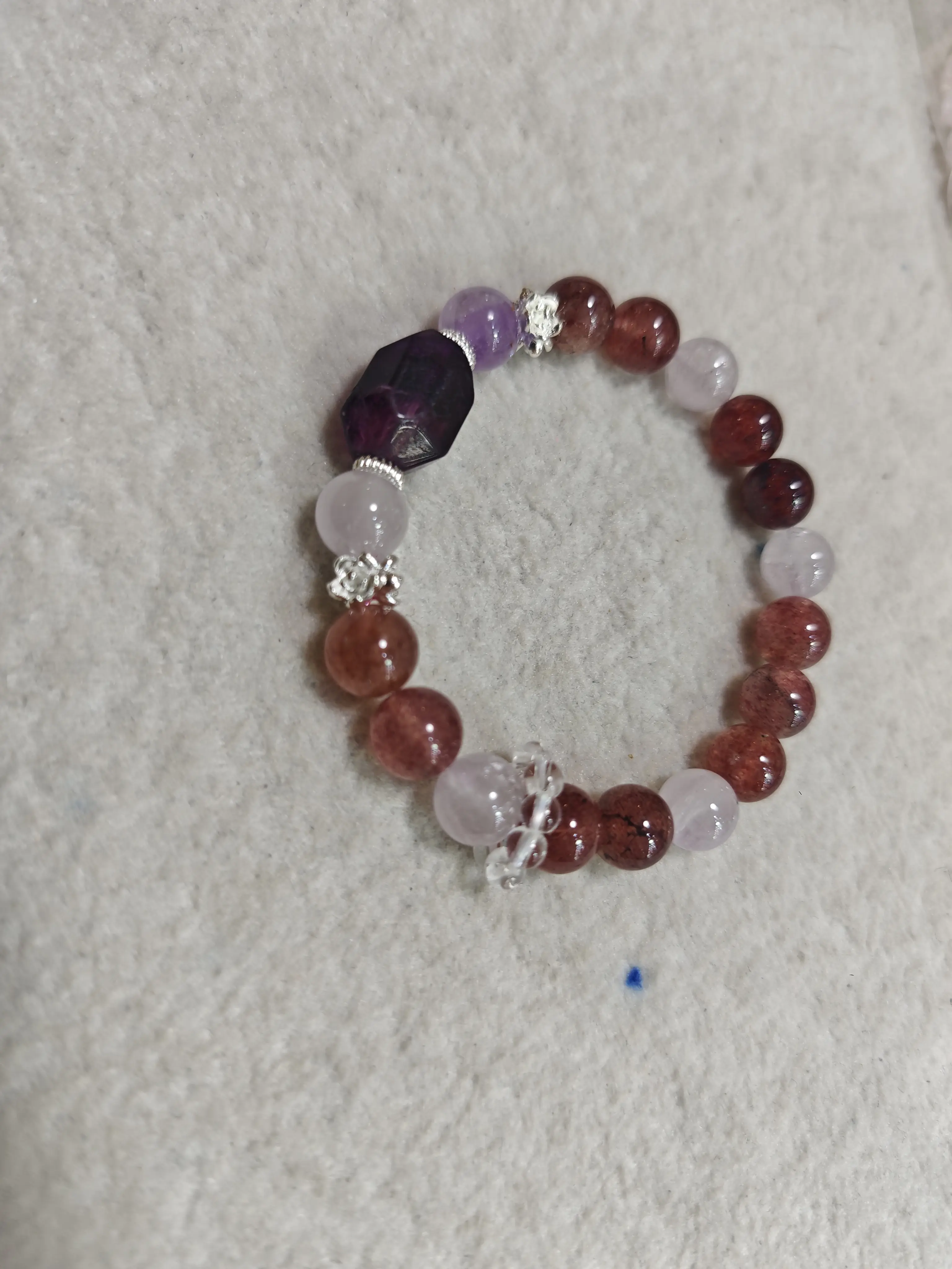 Taotao(13903)gc.DIY strawberry quartz bracelet