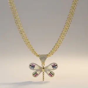 Cadena 618 tejida y dije libélula 237