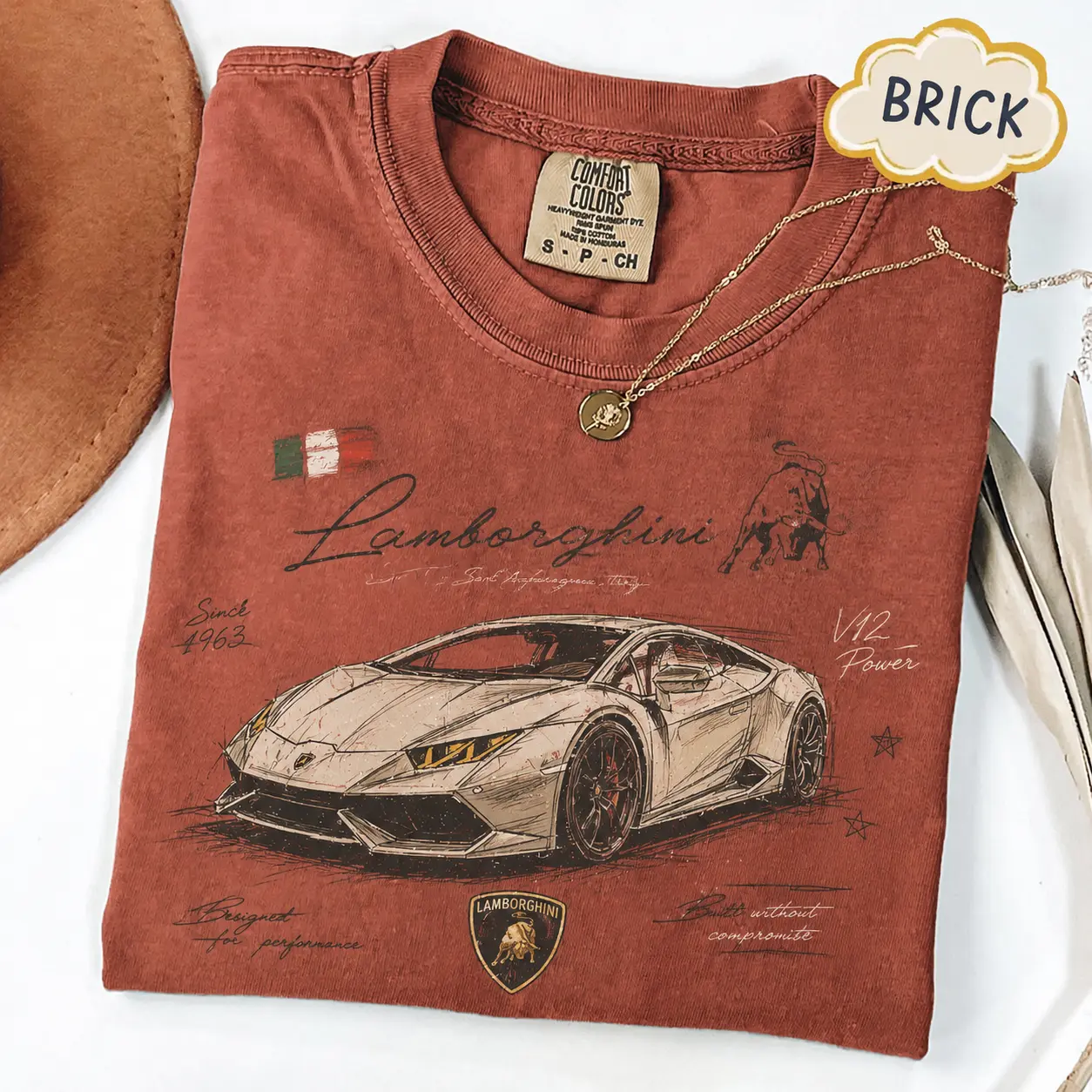Lamborghini Comfort Colors T Shirt, Huracan V12 Supercar Graphic Tee, Italian Exotic Racing Car Shirt, Vintage Auto Enthusiast Gift for Men and Women